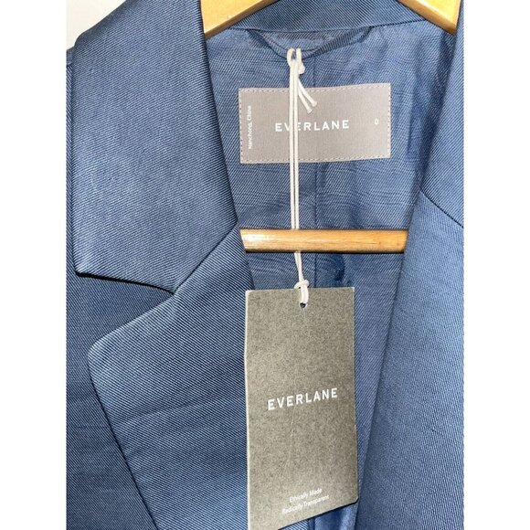 NWT Everlane Dusty Blue Linen Cotton Blazer Size o Womens